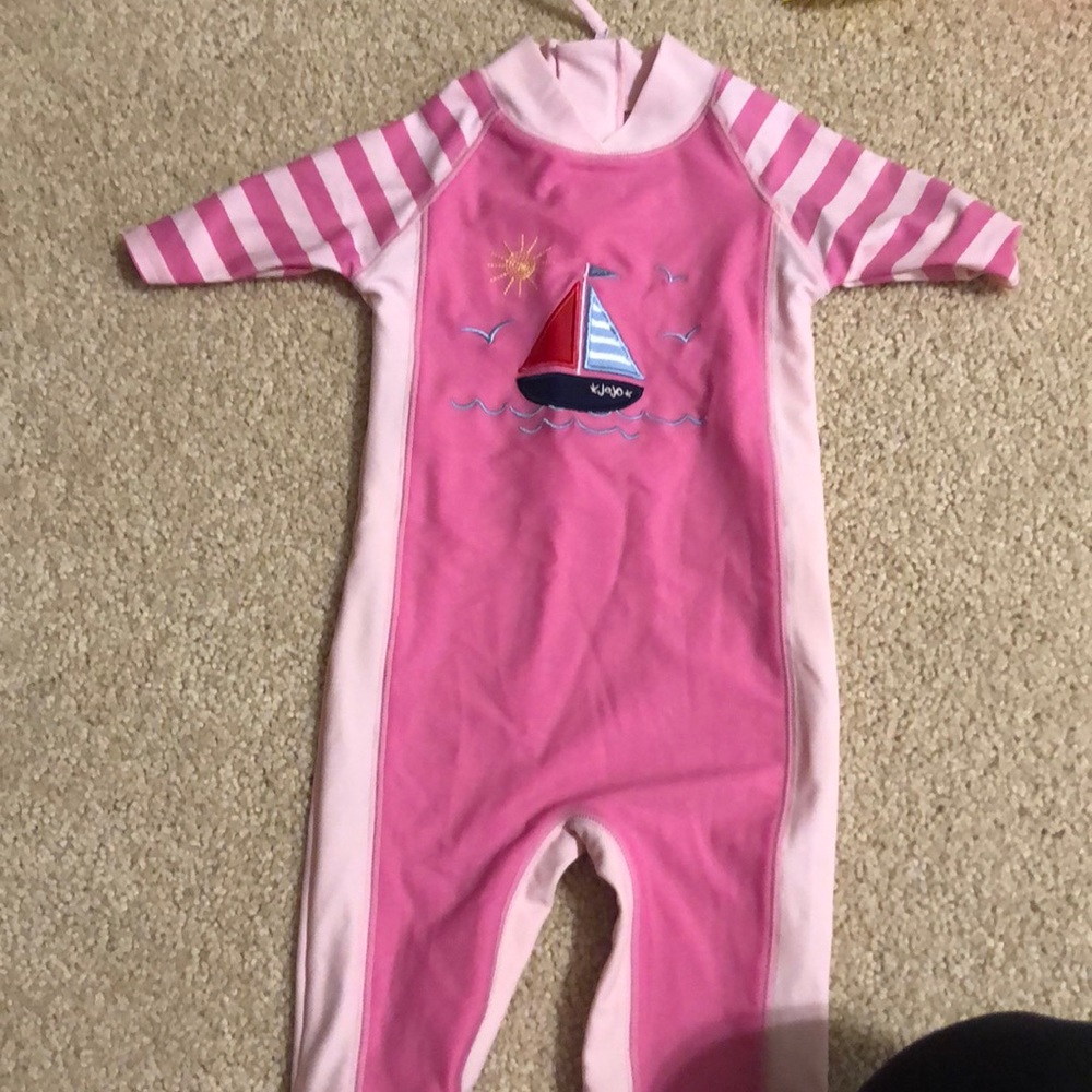 Jojo Maman Bebe pink rash guard